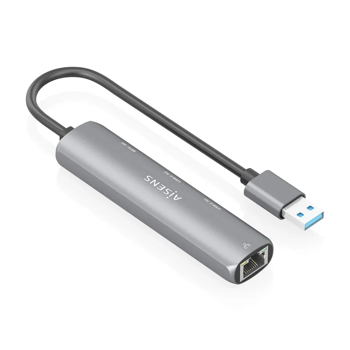 Aisens ASUC-4P036-GR USB-A a Ethernet Gigabit + Hub 2xUSB-C + 1xUSB-A Gris
