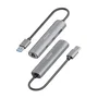 Aisens ASUC-4P036-GR USB-A a Ethernet Gigabit + Hub 2xUSB-C + 1xUSB-A Gris