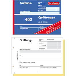 herlitz Bloque de recibos autocopiante A6 2x40 hojas
