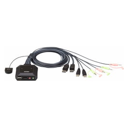 ATEN CS22DP KVM Switch, 2 Puertos USB, DisplayPort, Para Control Dual de Ordenadores