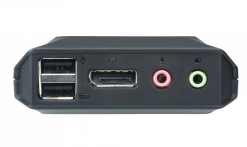 Aten CS22DP-AT KVM DisplayPort USB de 2 Puertos Selector Remoto de Puerto Negro 2560 x 1600 Pixeles