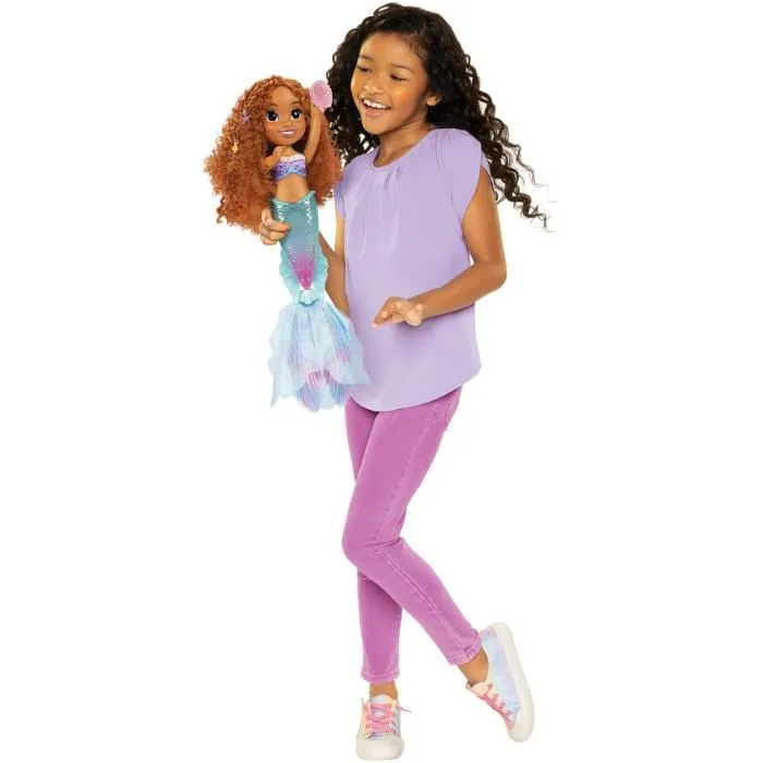 Jakks Pacific 480465 Muñeca Electrónica de la Princesa Ariel de la Película Disney La Sirenita Live Action, Figura de 38 cm