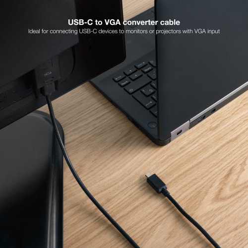 Nanocable Cable Conversor USB-C a VGA, 1.8 m, Negro