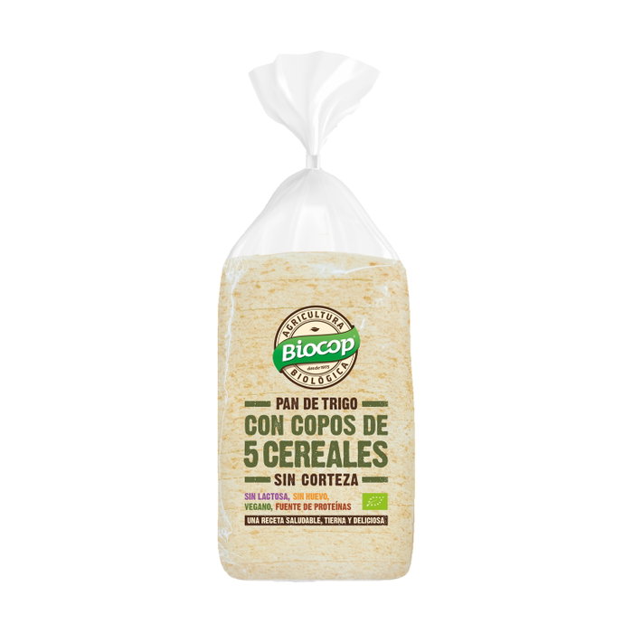 Biocop Pan de molde con copos y cereales sin corteza 300g Biocop Pan de molde con copos y cereales sin corteza 300g