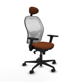 PIQUERAS Y CRESPO Silla de oficina Jorquera Marrón y Blanco con Mecanismo Sincro