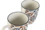 DKD Home Decor Taza Estilo Boho Porcelana Azul Blanco Marron Apta Microondas y Lavavajillas 8.5 x 10 x 11.5 cm (6 Unidades)