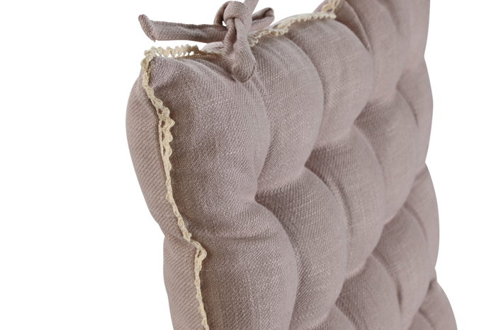 DKD Home Decor Cojín de Silla Lino Malva 42x42x6 cm