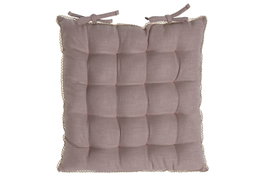 DKD Home Decor Cojín de Silla Lino Malva 42x42x6 cm