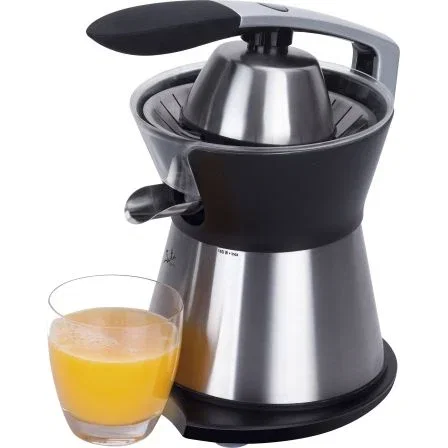 EXPRIMIDOR JATA EX611 - 160W - CUERPO/FILTRO/VERTEDOR EN ACERO INOX - BRAZO CON SILICONA - 2 CONOS - BASE ANTIDESLIZANTE