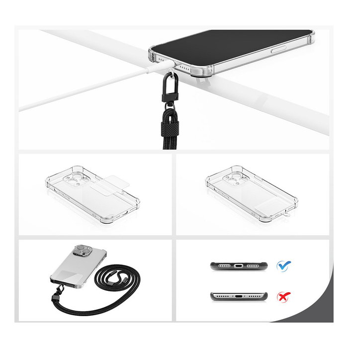 4smarts Correa para el Cuello PhonoLace, Negro, 540489