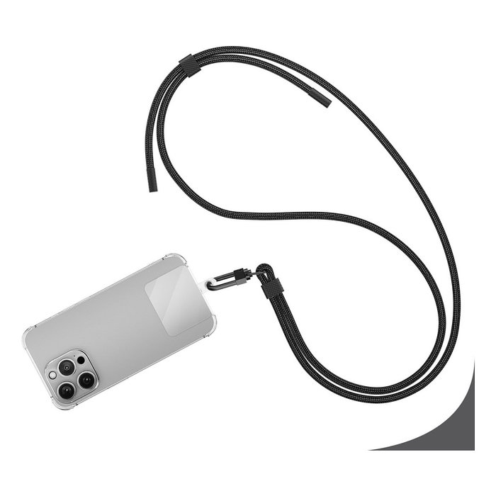 4smarts Correa para el Cuello PhonoLace, Negro, 540489