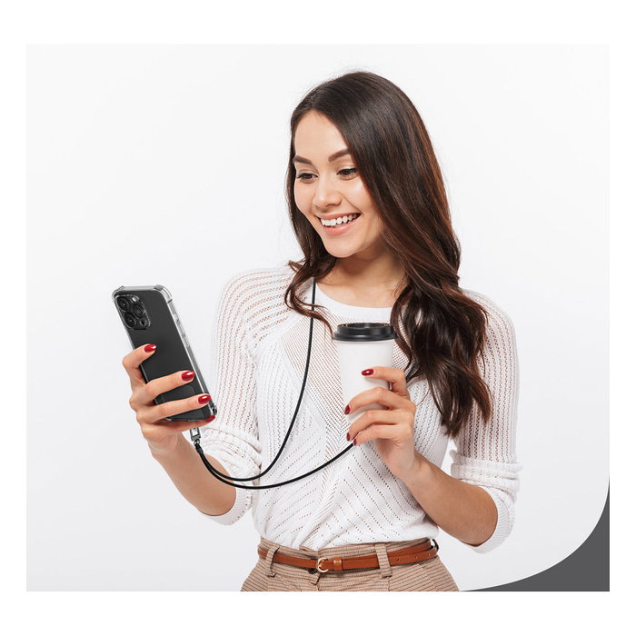 4smarts Correa para el Cuello PhonoLace, Negro, 540489