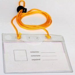 Funda Distintivo Iberplas Pvc 200Μ Pl.Nj.Con Cordon Ajustable 65X105Mm Paquete De 50