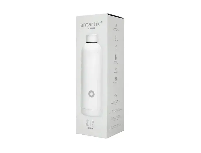 Antartik Botella portalíquidos isotérmica acero inoxidable libre de BPA 750 ml blanca