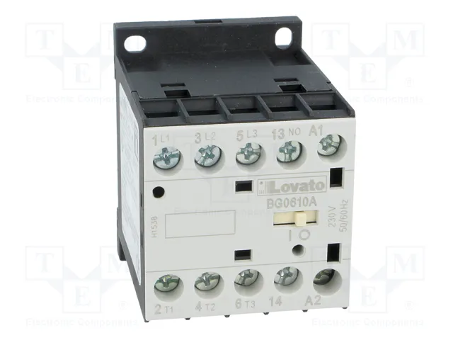 LOVATO ELECTRIC Contactor 3-polar BG 230VAC 6A LOVATO ELECTRIC Contactor 3-polar BG 230VAC 6A
