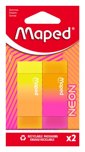 MAPED Goma De Borrar Neon Blister De 2 (Set de 30) MAPED Goma De Borrar Neon Blister De 2 (Set de 30)