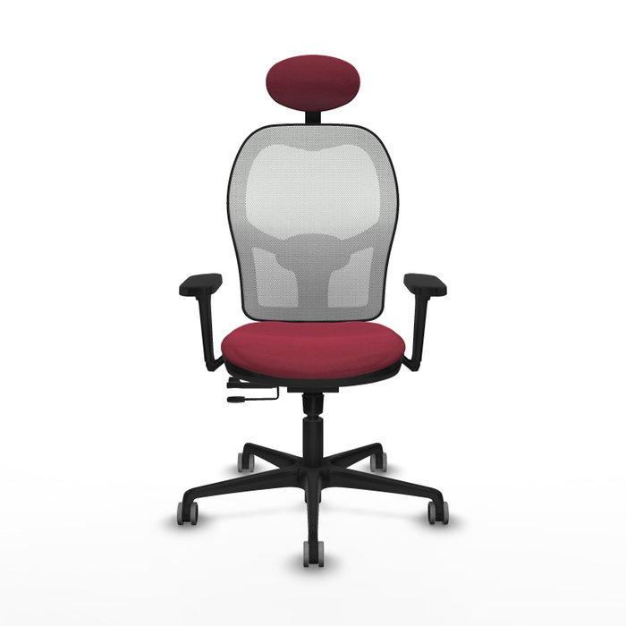 PIQUERAS Y CRESPO Silla de oficina Jorquera Granate y Blanco con mecanismo Sincro/Traslack PIQUERAS Y CRESPO Silla de oficina Jorquera Granate y Blanco con mecanismo Sincro/Traslack