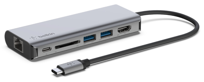 Belkin AVC008BTSGY Base para portátil y replicador de puertos 6 en 1 Negro, Gris Belkin AVC008BTSGY Base para portátil y replicador de puertos 6 en 1 Negro, Gris