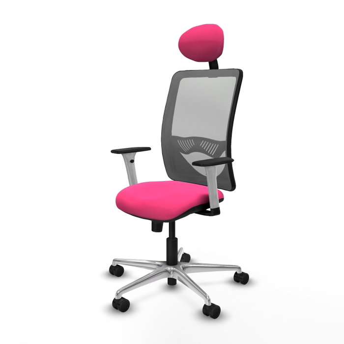 PIQUERAS Y CRESPO Silla de oficina Zulema Rosa y Gris con Mecanismo Sincro PIQUERAS Y CRESPO Silla de oficina Zulema Rosa y Gris con Mecanismo Sincro