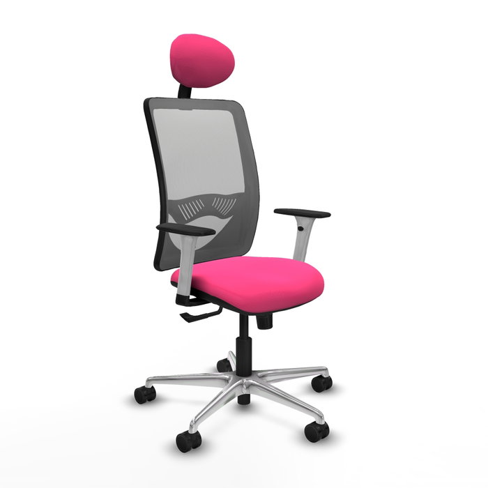 PIQUERAS Y CRESPO Silla de oficina Zulema Rosa y Gris con Mecanismo Sincro PIQUERAS Y CRESPO Silla de oficina Zulema Rosa y Gris con Mecanismo Sincro