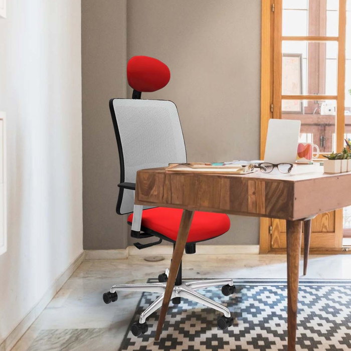 PIQUERAS Y CRESPO Silla de oficina Zulema Rosa y Gris con Mecanismo Sincro PIQUERAS Y CRESPO Silla de oficina Zulema Rosa y Gris con Mecanismo Sincro