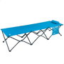 Aktive Cama de camping plegable azul marino con cojín