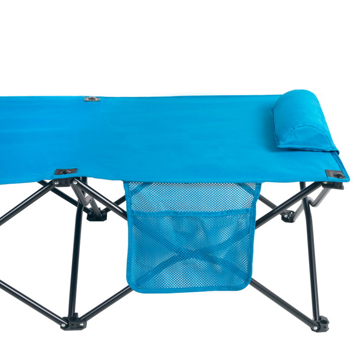 Aktive Cama de camping plegable azul marino con cojín