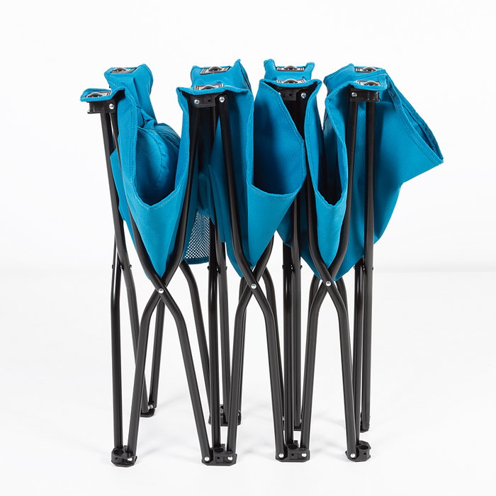 Aktive Cama de camping plegable azul marino con cojín