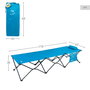 Aktive Cama de camping plegable azul marino con cojín