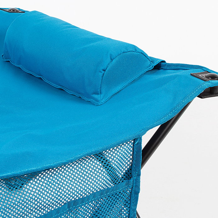 Aktive Cama de camping plegable azul marino con cojín