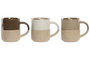 DKD Home Decor Taza Urban Beige Verde Oscuro Gres 410ml Apto Microondas y Lavavajillas 9 x 11 x 12.5 cm (12 Unidades)