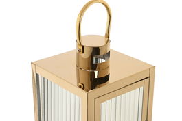 DKD Home Decor Farola Dorado Metal y Cristal 16 x 34.5 x 16 cm (4 Unidades)