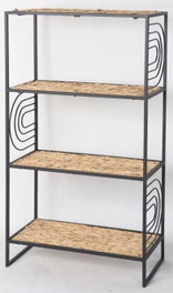 DKD Home Decor Estanteria Balines Negro Natural 50 x 25 x 88 cm