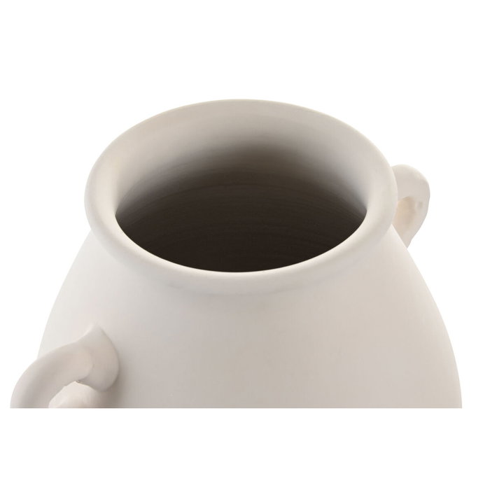 DKD Home Decor Jarrón de Terracota Artesanal con Asas, Crudo