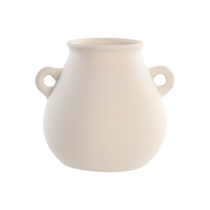 DKD Home Decor Jarrón de Terracota Artesanal con Asas, Crudo