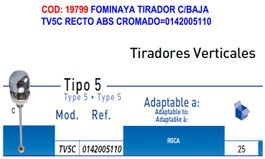 FOMINAYA Tirador Recto TV5C ABS Cromado