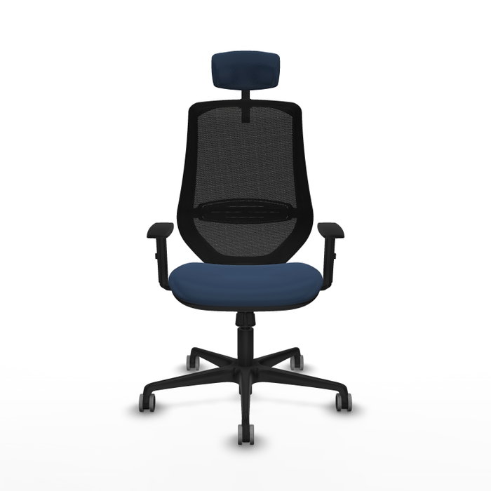 PIQUERAS Y CRESPO Silla de oficina Mardos con mecanismo Sincro, Azul marino y Negro