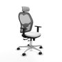 PIQUERAS Y CRESPO Silla de oficina Jorquera con mecanismo Sincro/Traslack, Blanco y Gris