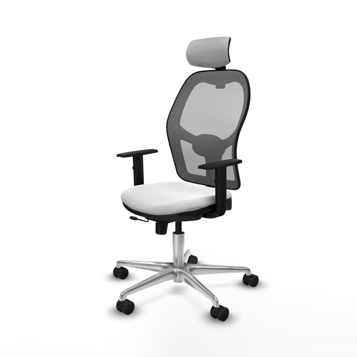 PIQUERAS Y CRESPO Silla de oficina Jorquera con mecanismo Sincro/Traslack, Blanco y Gris