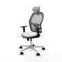 PIQUERAS Y CRESPO Silla de oficina Jorquera con mecanismo Sincro/Traslack, Blanco y Gris