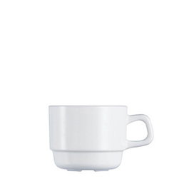 ARC Taza de Café Opal TABLE 25 cl (250 ml), Blanca, Vajilla, Colección Table, Tazas Apilables, Apta Lavavajillas y Microondas (Set de 6)