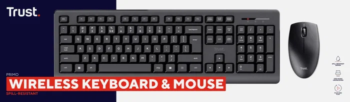 Trust Primo Combo Teclado y Ratón Inalámbricos QWERTY Español Negro Trust Primo Combo Teclado y Ratón Inalámbricos QWERTY Español Negro
