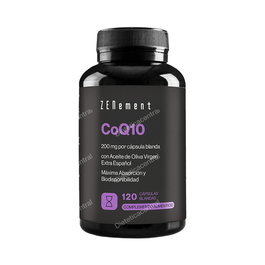 Zenement Coenzima Q10 200 mg con Aceite de Oliva Virgen Extra Ecológico - 120 Perlas - Suplemento Alimenticio