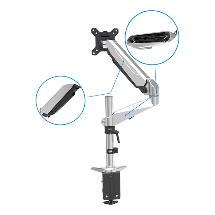 Digitus Soporte Monitor Individual 1 Pantalla hasta 32" 8kg Negro Plata