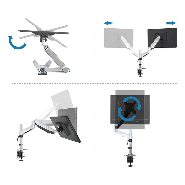 Digitus Soporte Monitor Individual 1 Pantalla hasta 32" 8kg Negro Plata