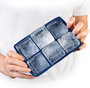 Inde Cubitera Flexible de Silicona para 6 Cubitos de Hielo Lua Quttin, 16.5x11.3x5 cm (24 Unidades)