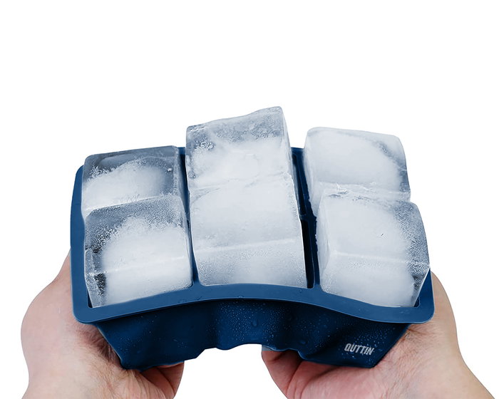 Inde Cubitera Flexible de Silicona para 6 Cubitos de Hielo Lua Quttin, 16.5x11.3x5 cm (24 Unidades)