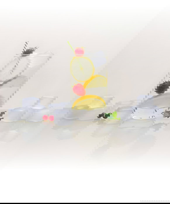 Inde Cubitera Flexible de Silicona para 6 Cubitos de Hielo Lua Quttin, 16.5x11.3x5 cm (24 Unidades)