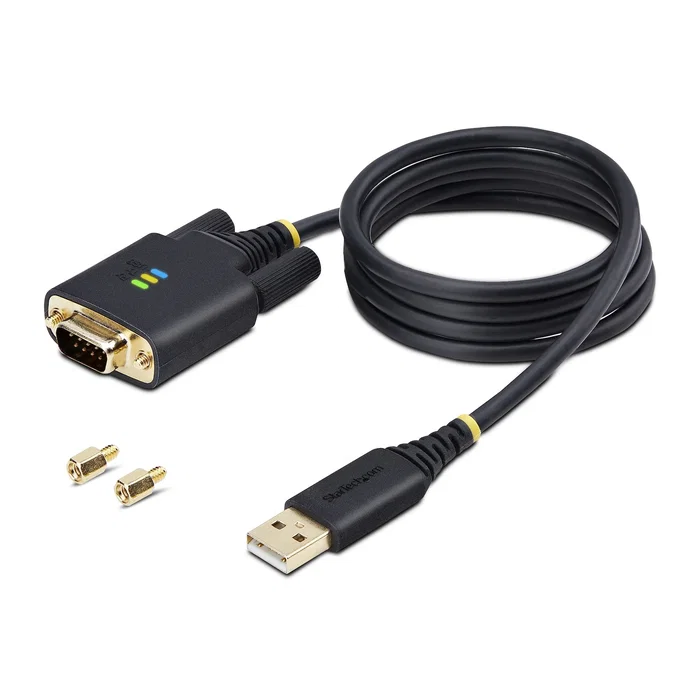 StarTech.com 1P3FFCB - Adaptador/Cable USB Tipo A a RS-232 Serie DB9 Macho de 1m, Compatible con Windows, macOS, ChromeOS, Linux, Negro