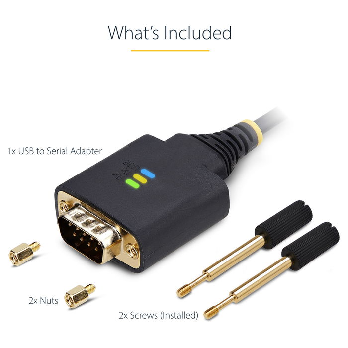 Cable USB Startech 1P3FFCB-USB-SERIAL Negro 1 m